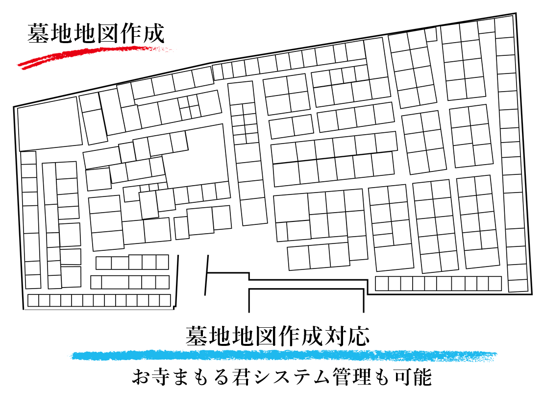 墓地地図作成いたします 平坦な墓地、山墓地、ドローンで墓地撮影します